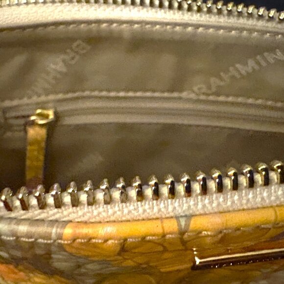 Brahmin NWT Daisy Daffodil Melbourne Genuine Leather Large Clutch Gold Hardware - Picture 7 of 12